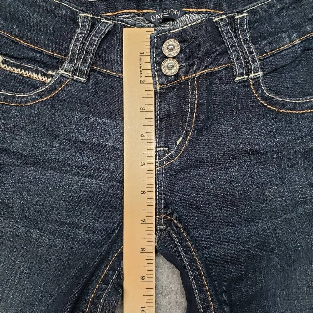 Silver Jeans Dawson Womens 26X32 Blue Bootcut Faded Embroidered Low Rise New - Picture 8 of 12